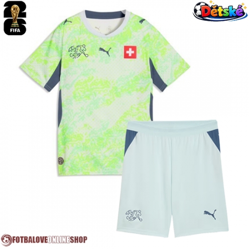 Švýcarsko Venkovní dres komplet pro Děti MS 2026 Krátkým Rukávem (+ Krátké kalhoty)