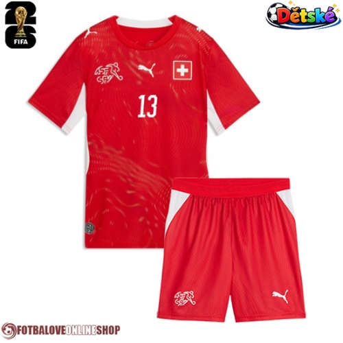 Švýcarsko Zeki Amdouni #23 Domácí dres komplet pro Děti MS 2026 Krátkým Rukávem (+ Krátké kalhoty)