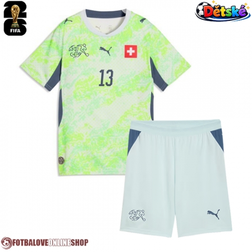 Švýcarsko Zeki Amdouni #23 Venkovní dres komplet pro Děti MS 2026 Krátkým Rukávem (+ Krátké kalhoty)