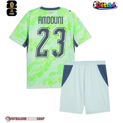 Švýcarsko Zeki Amdouni #23 Venkovní dres komplet pro Děti MS 2026 Krátkým Rukávem (+ Krátké kalhoty)