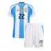 Argentina Lautaro Martinez #22 Domácí dres komplet pro Děti Copa America 2024 Krátkým Rukávem (+ Krátké kalhoty)