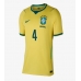 Brazílie Marquinhos #4 Domácí Dres pro Dámy MS 2026 Krátkým Rukávem