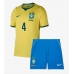 Brazílie Marquinhos #4 Domácí dres komplet pro Děti MS 2026 Krátkým Rukávem (+ Krátké kalhoty)