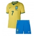 Brazílie Vinicius Junior #7 Domácí dres komplet pro Děti MS 2026 Krátkým Rukávem (+ Krátké kalhoty)