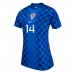 Chorvatsko Ivan Perisic #14 Venkovní Dres pro Dámy MS 2026 Krátkým Rukávem