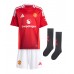 Manchester United Manuel Ugarte #25 Domácí dres komplet pro Děti 2024-25 Krátkým Rukávem (+ Krátké kalhoty)