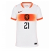 Nizozemsko Frenkie de Jong #21 Venkovní Dres pro Dámy MS 2026 Krátkým Rukávem